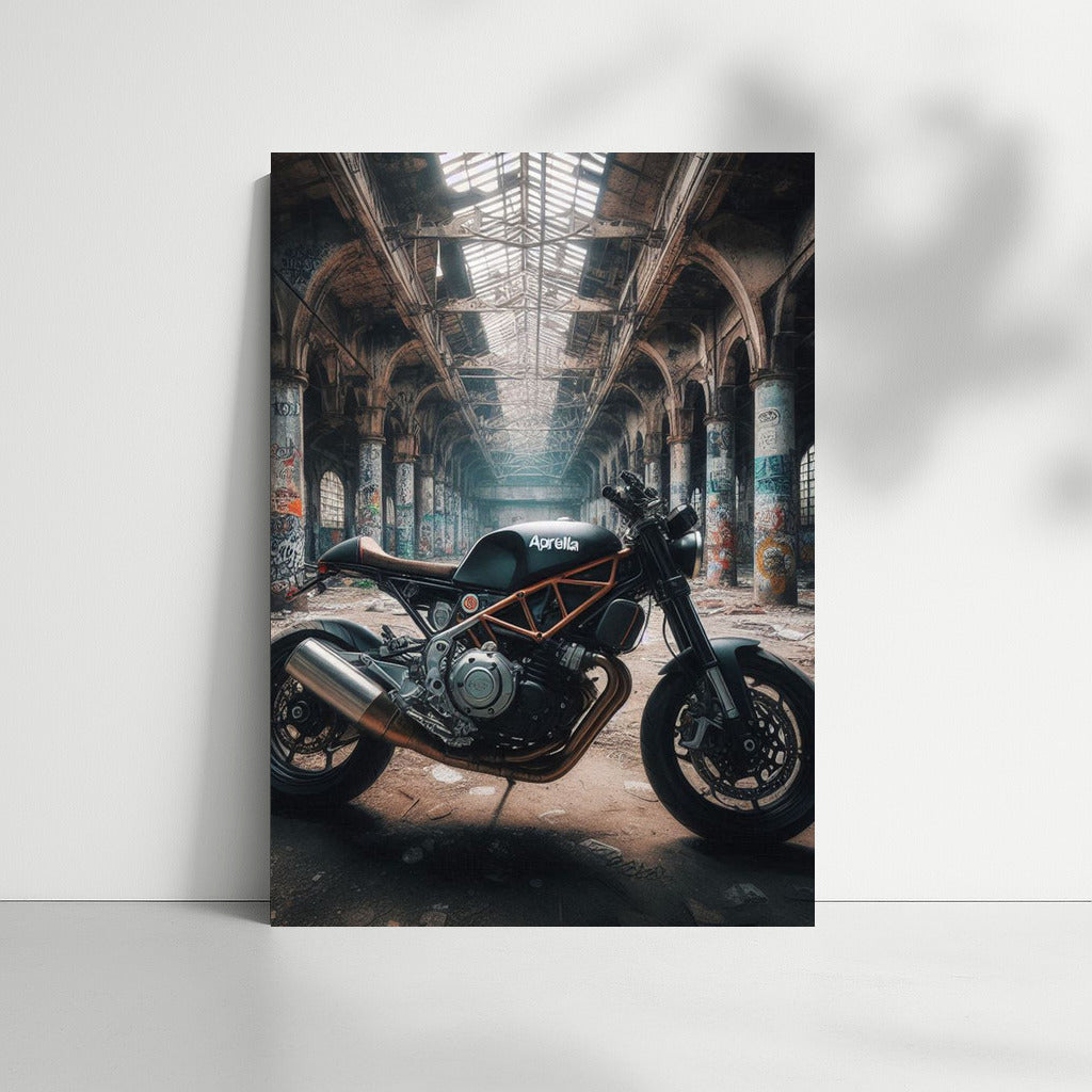 Freedom on an Aprilia: Motorcycle in an Abandoned Warehouse