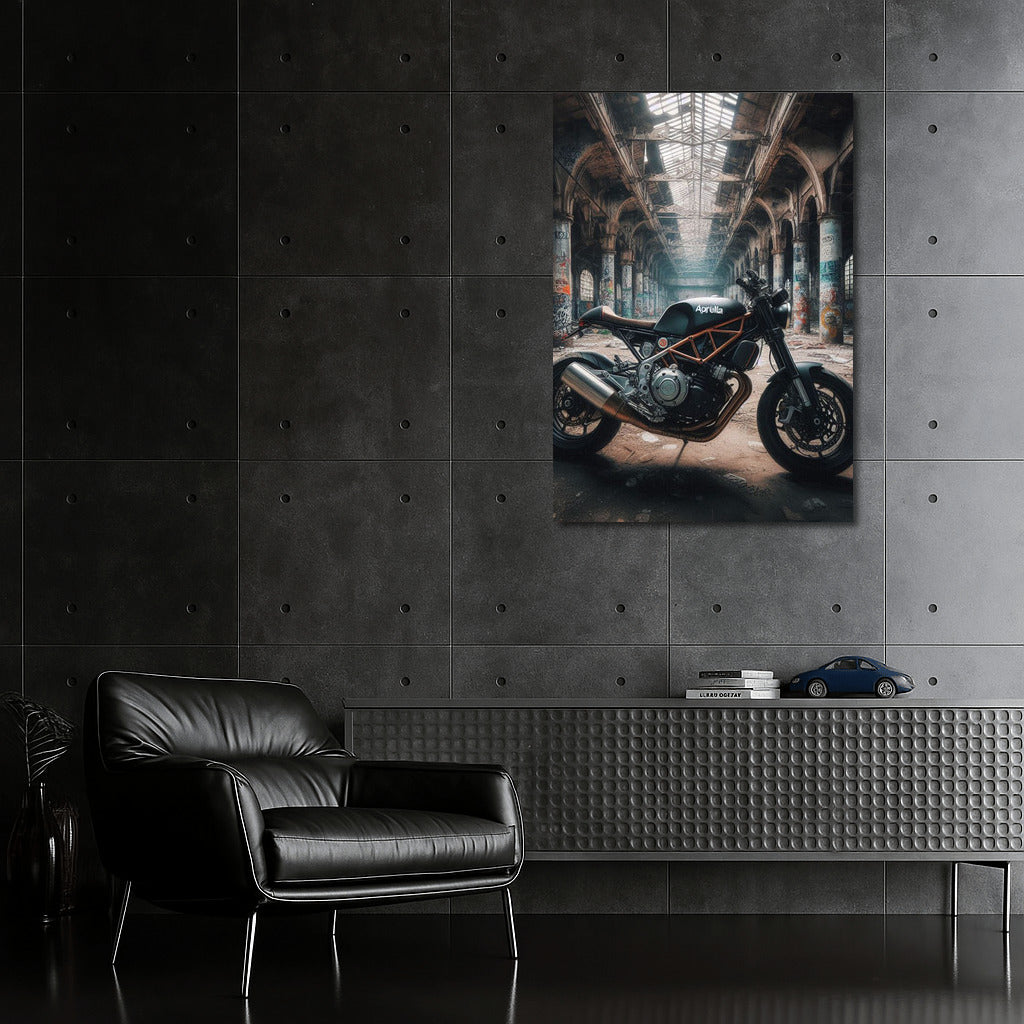 Freedom on an Aprilia: Motorcycle in an Abandoned Warehouse