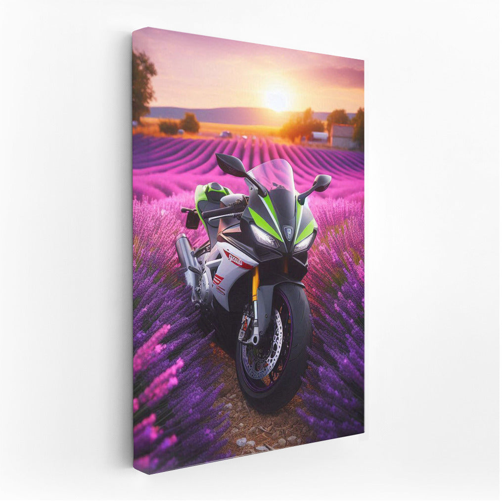 Aprilia in Lavender Fields: Sunset Symphony of Speed