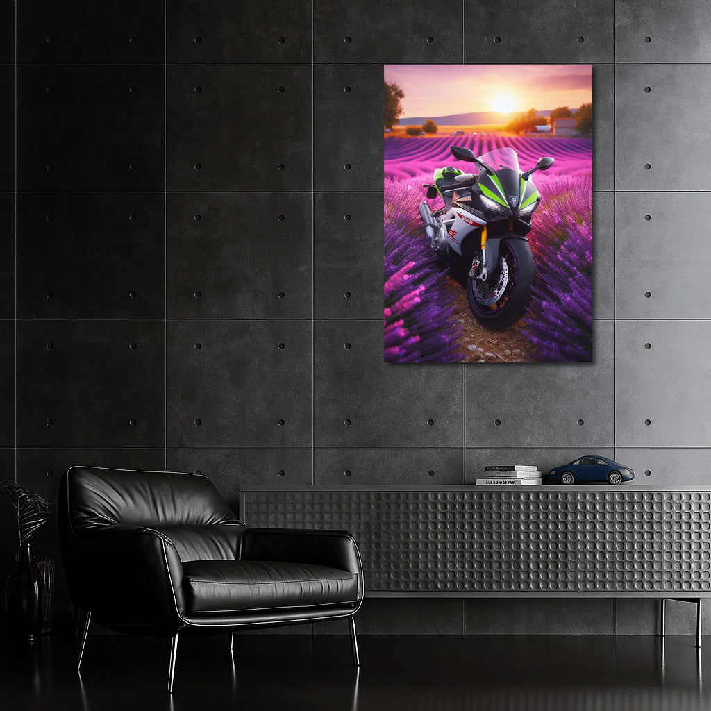 Aprilia in Lavender Fields: Sunset Symphony of Speed