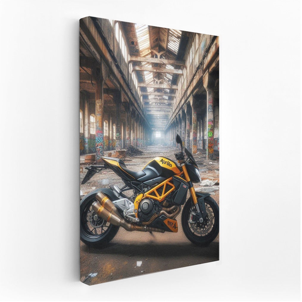 Aprilia Motorcycle in Secrets of Abandoned Warehouse