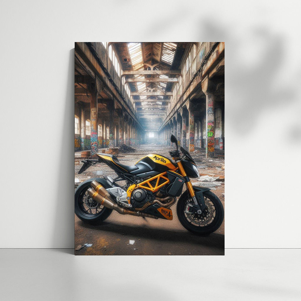 Aprilia Motorcycle in Secrets of Abandoned Warehouse