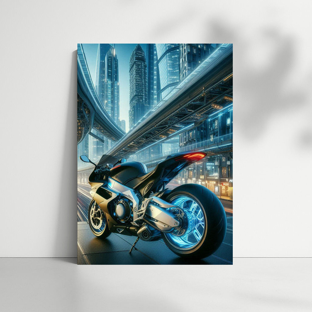 Aprilia Speed: Motorcycle in the Shining Metropolis of the Future