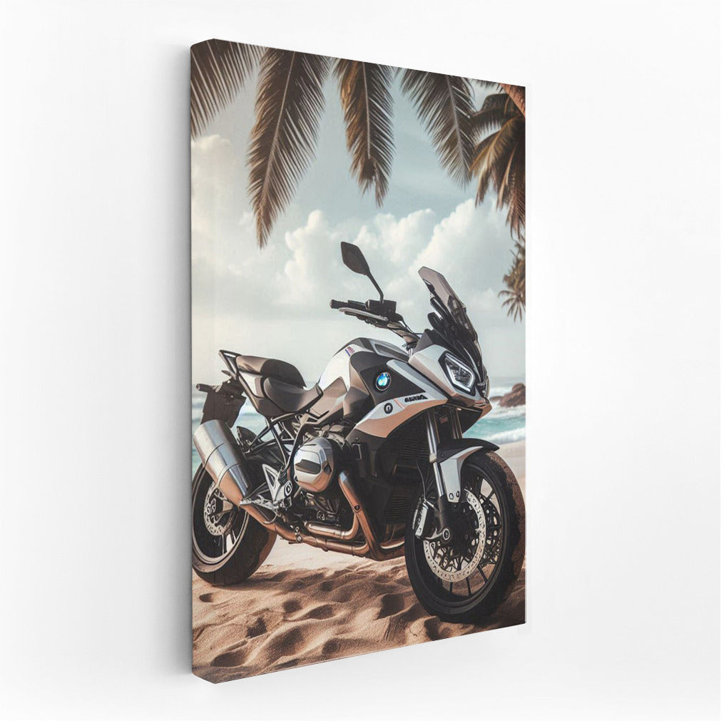 BMW Motorcycle on a Tropical Beach: Freedom and Adventure
