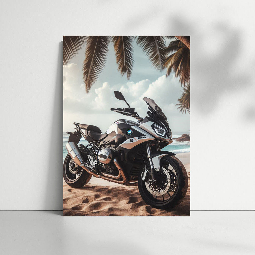 BMW Motorcycle on a Tropical Beach: Freedom and Adventure