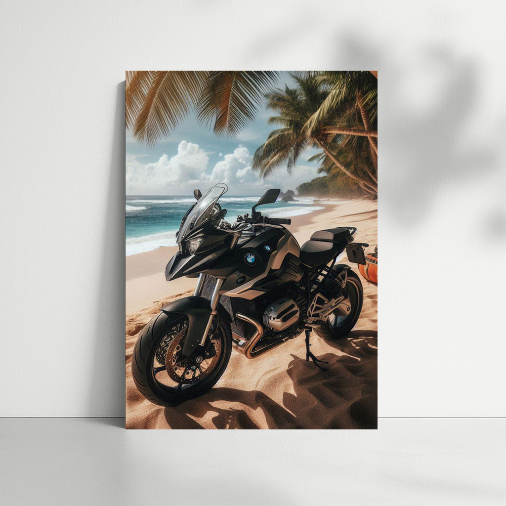 BMW Motorcycle on a Tropical Beach: Summer Paradise and Freedom