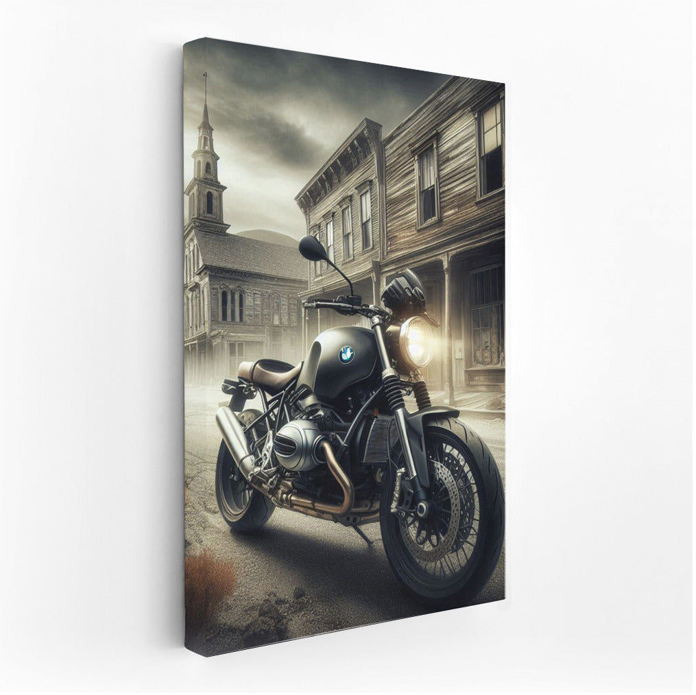 BMW Motorcycle in the Abandoned City: Speed and Silence