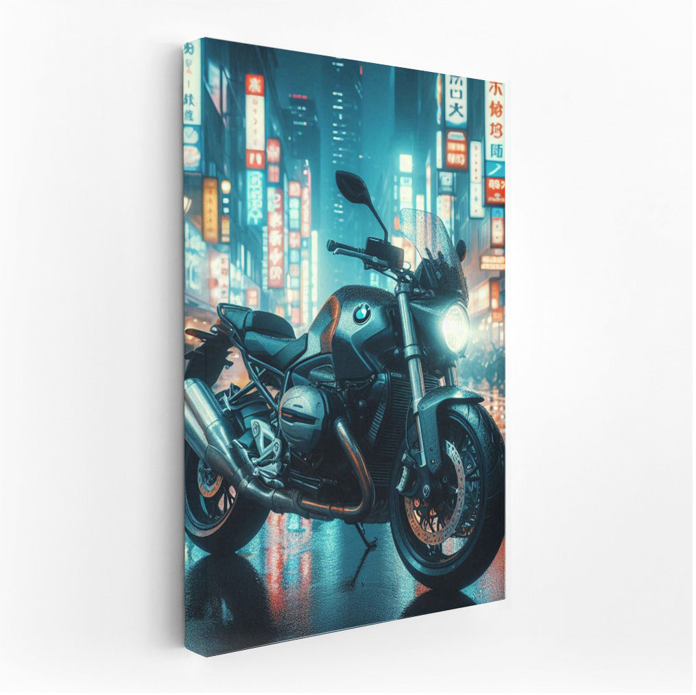 Night Knight: BMW Motorcycle on City Streets