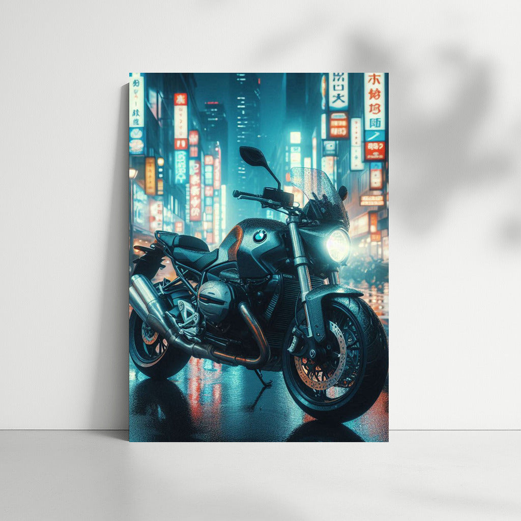 Night Knight: BMW Motorcycle on City Streets