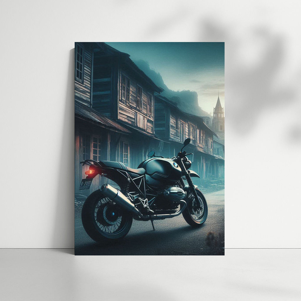 BMW Motorcycle in Ghost Town: Speed and Mystery