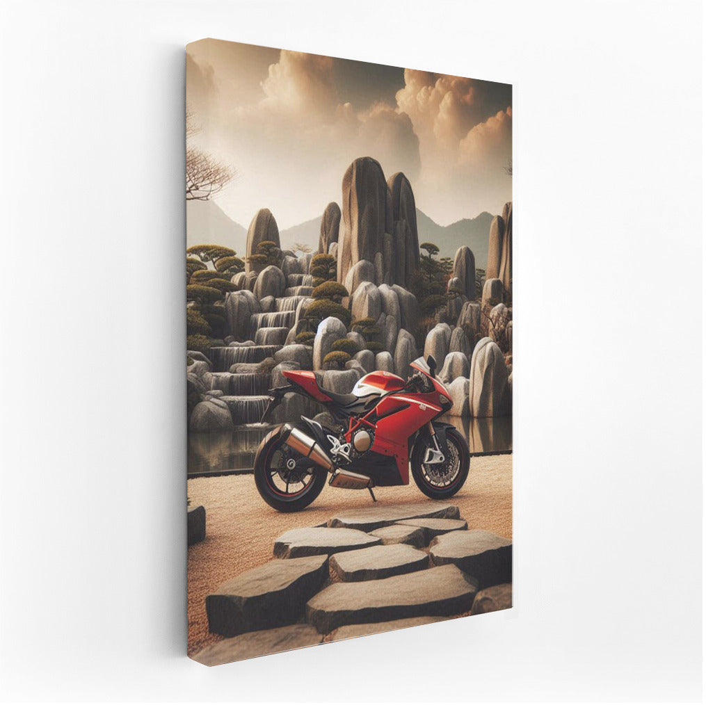 Ducati Elegance: Symphony of Speed in the Stone Garden