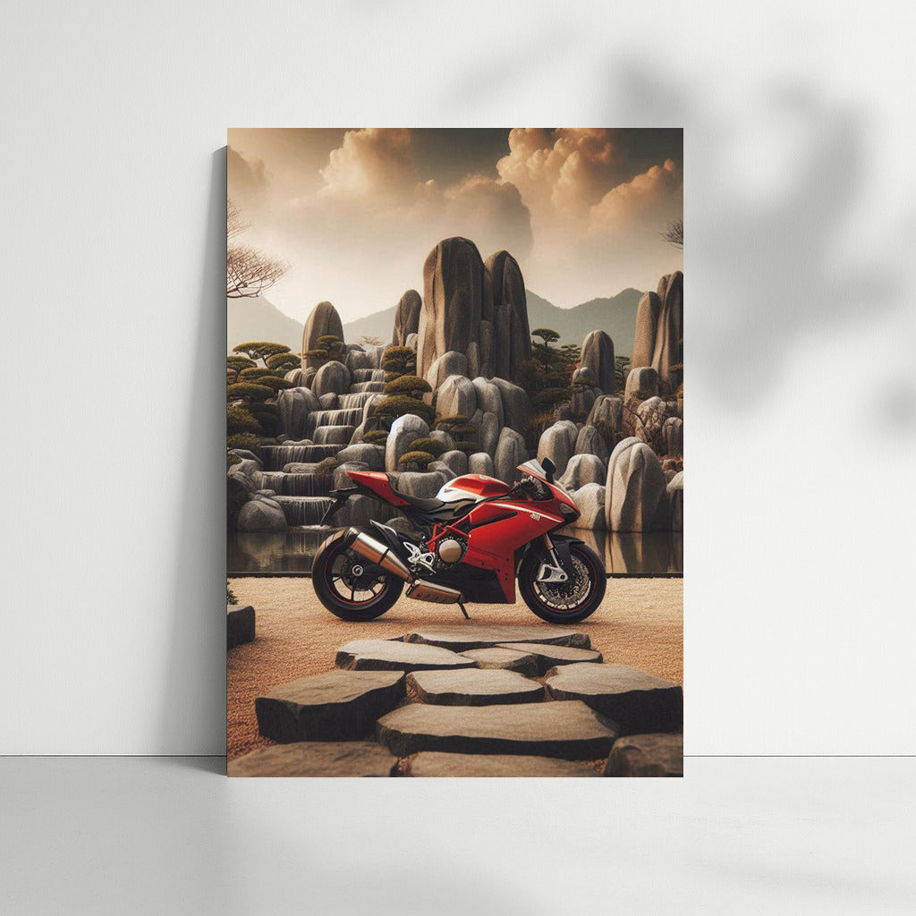 Ducati Elegance: Symphony of Speed in the Stone Garden