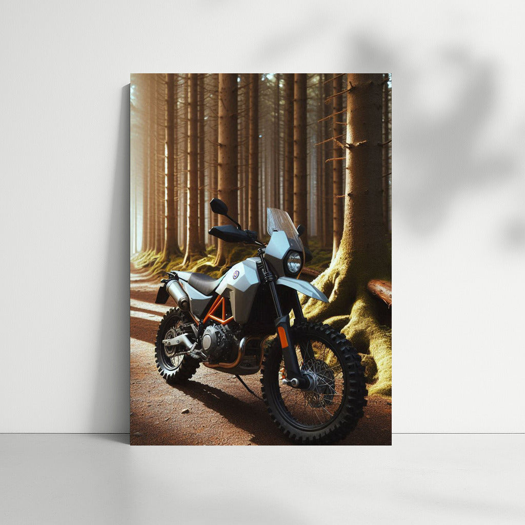 Husqvarna Adventure: Motorcycle on a Forest Trail