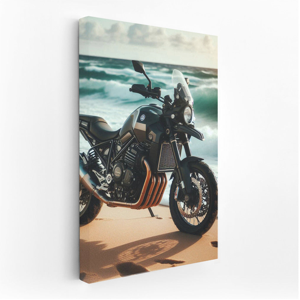 Husqvarna on the Sandy Beach: Speed and Ocean Waves