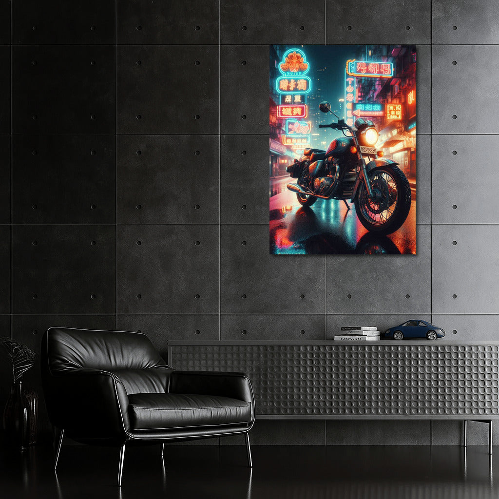 Night Flight: Indian Motorcycle on the City Streets