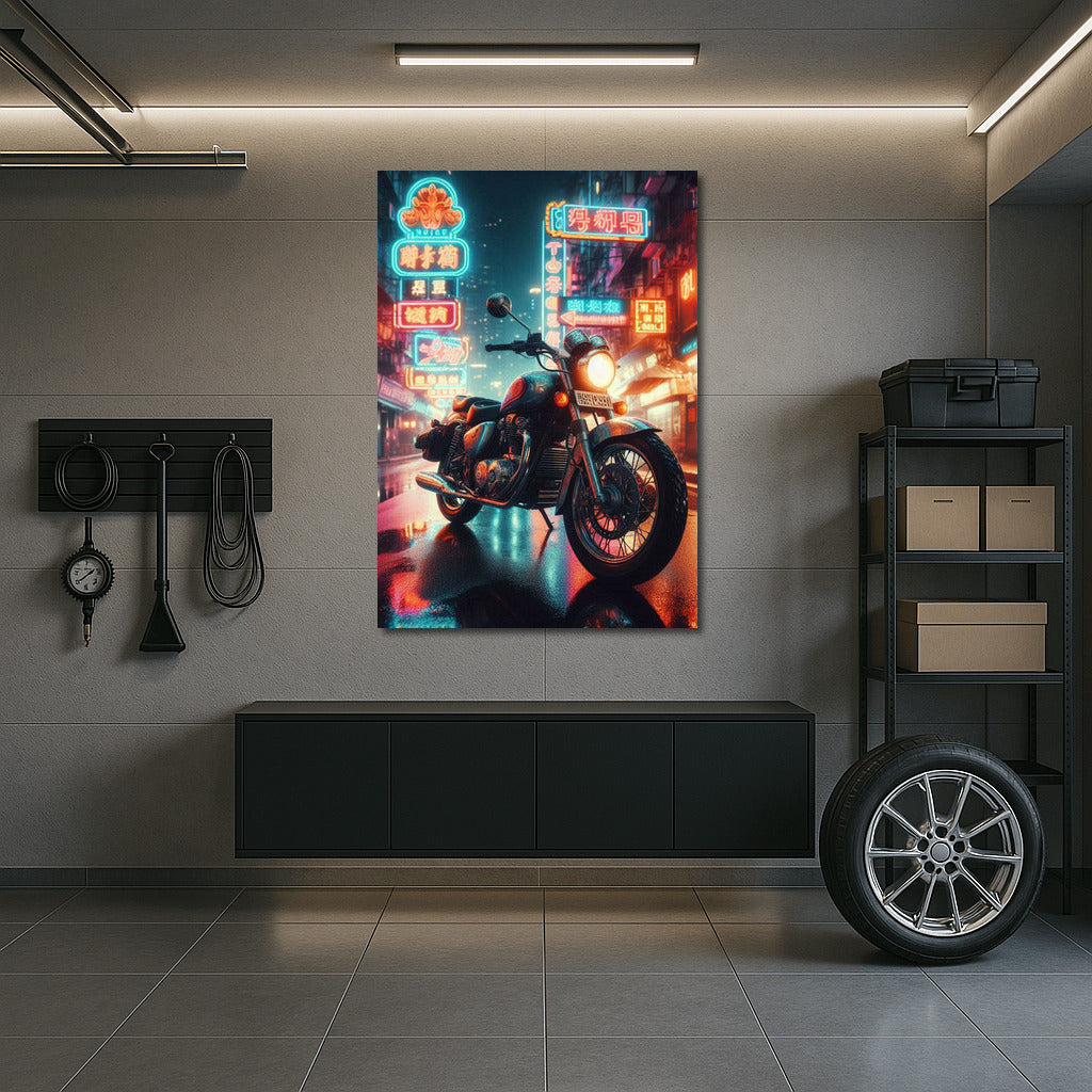 Night Flight: Indian Motorcycle on the City Streets