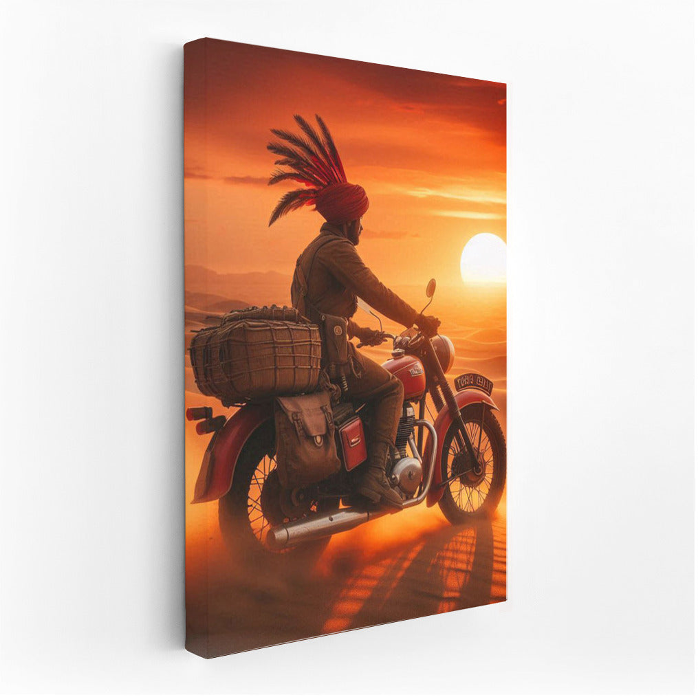 Freedom at Sunset: Indian Motorcycle in the Desert