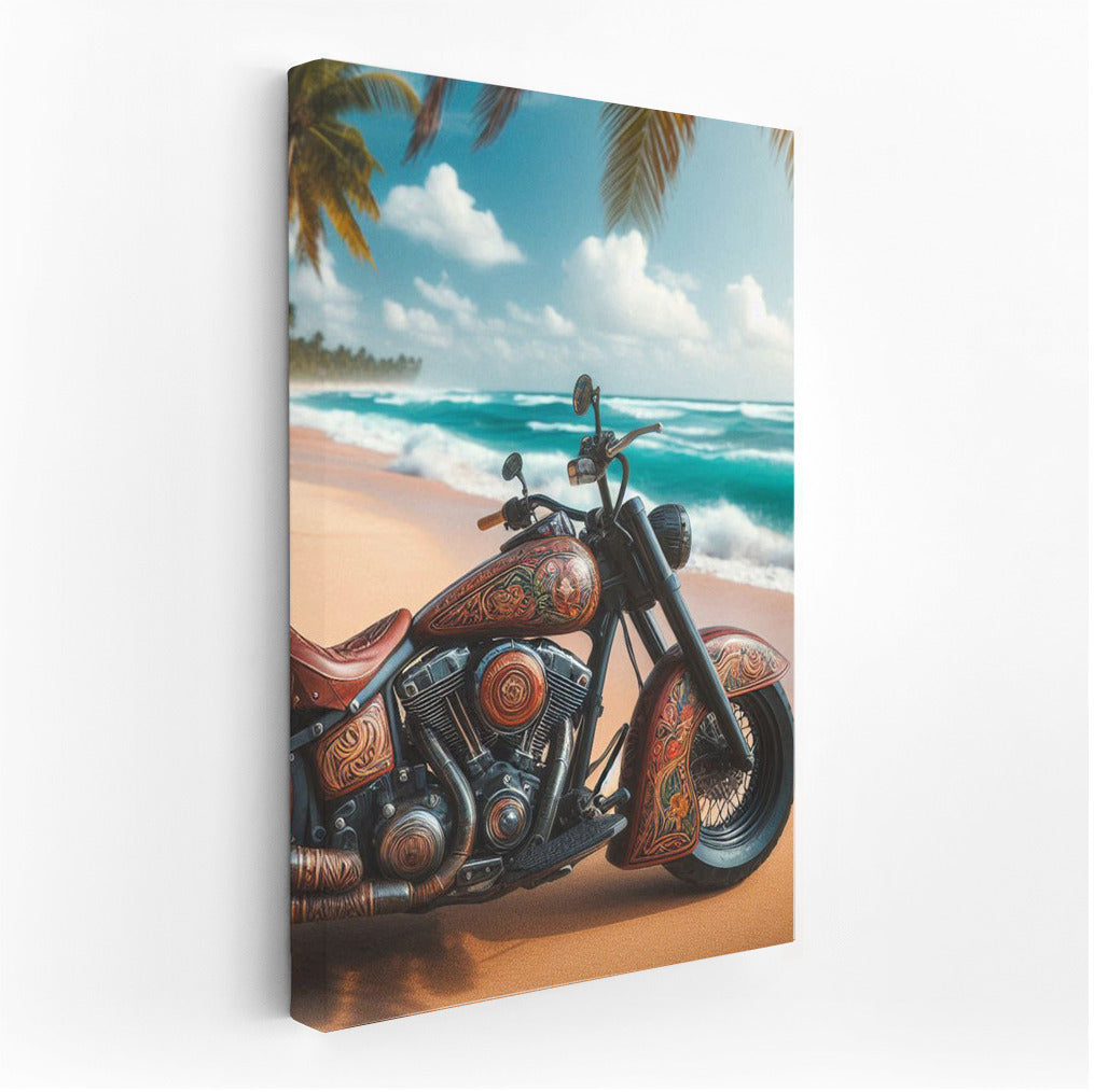 Indian Motorcycle on a Tropical Beach: Freedom and Style