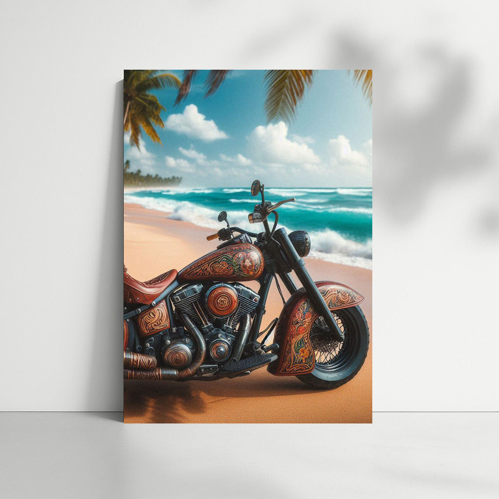 Indian Motorcycle on a Tropical Beach: Freedom and Style