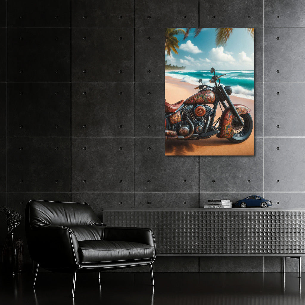 Indian Motorcycle on a Tropical Beach: Freedom and Style