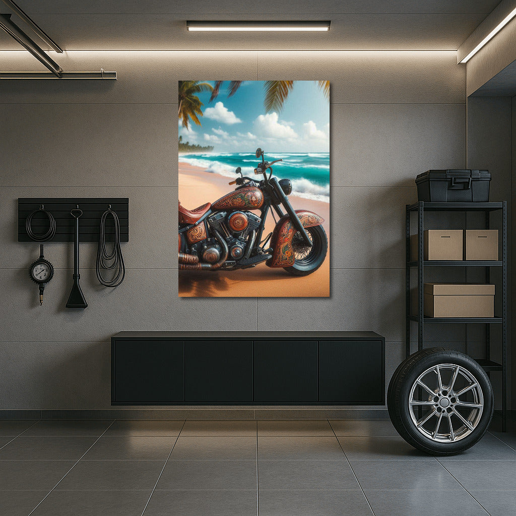 Indian Motorcycle on a Tropical Beach: Freedom and Style