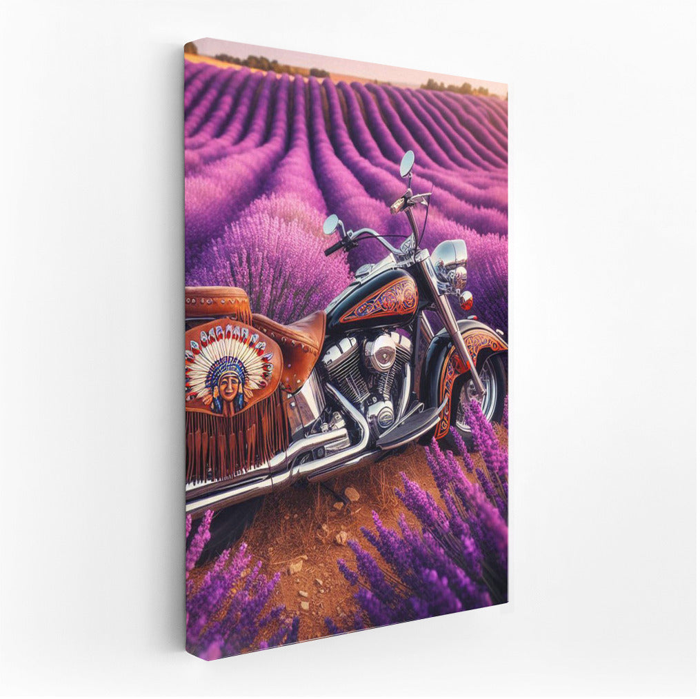 Indian Motorcycle: Journey Through Lavender Fields