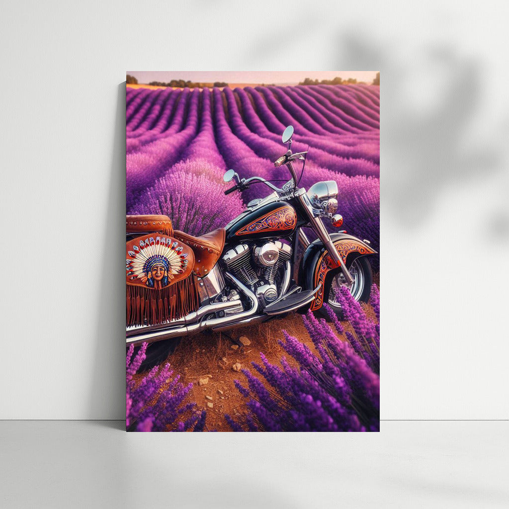 Indian Motorcycle: Journey Through Lavender Fields