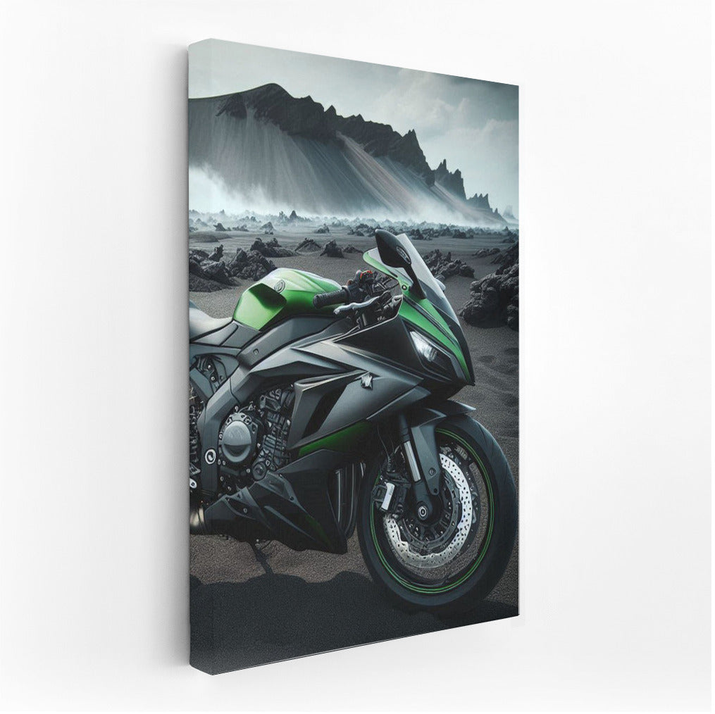 Kawasaki on Volcanic Landscape: Symphony of Speed and Elements