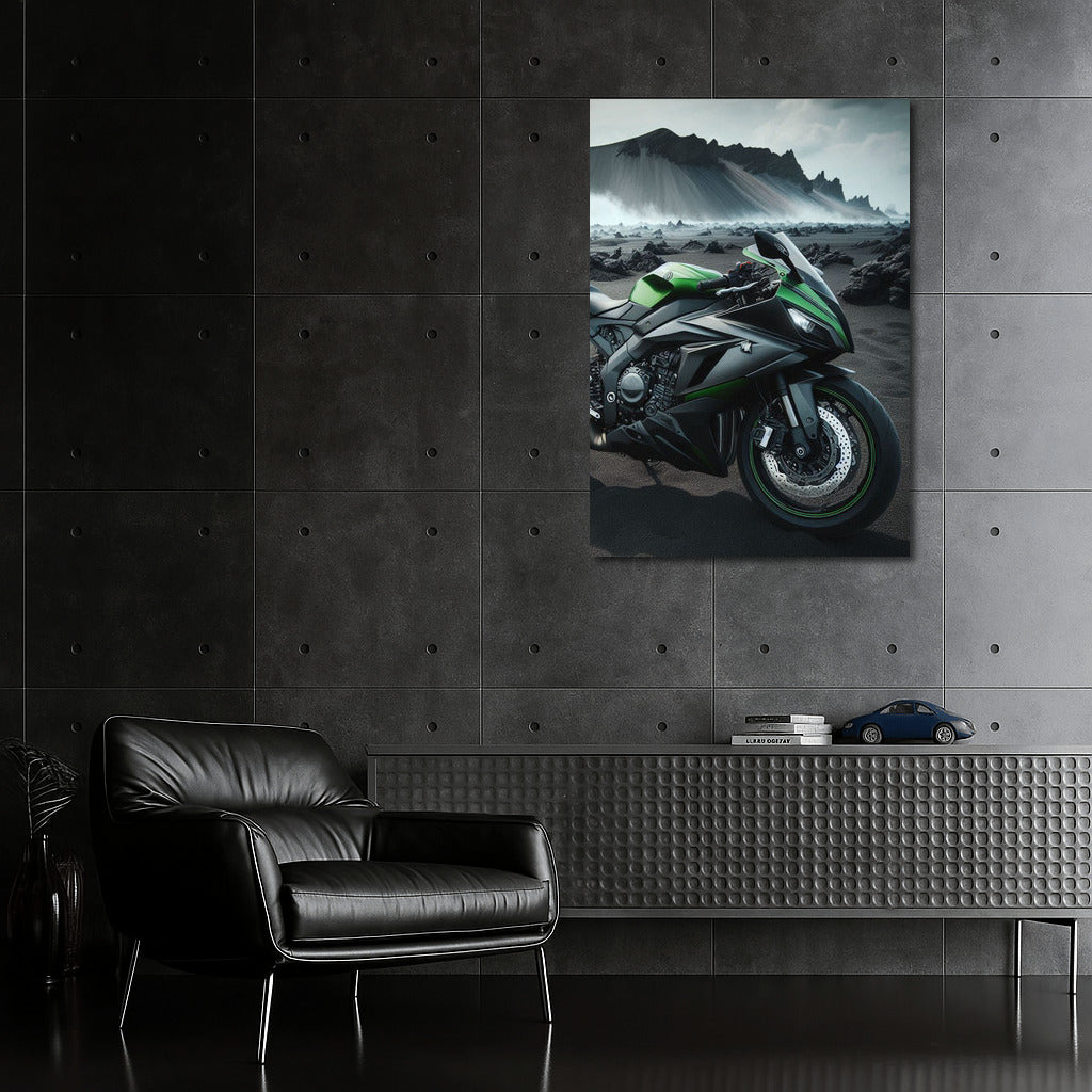 Kawasaki on Volcanic Landscape: Symphony of Speed and Elements