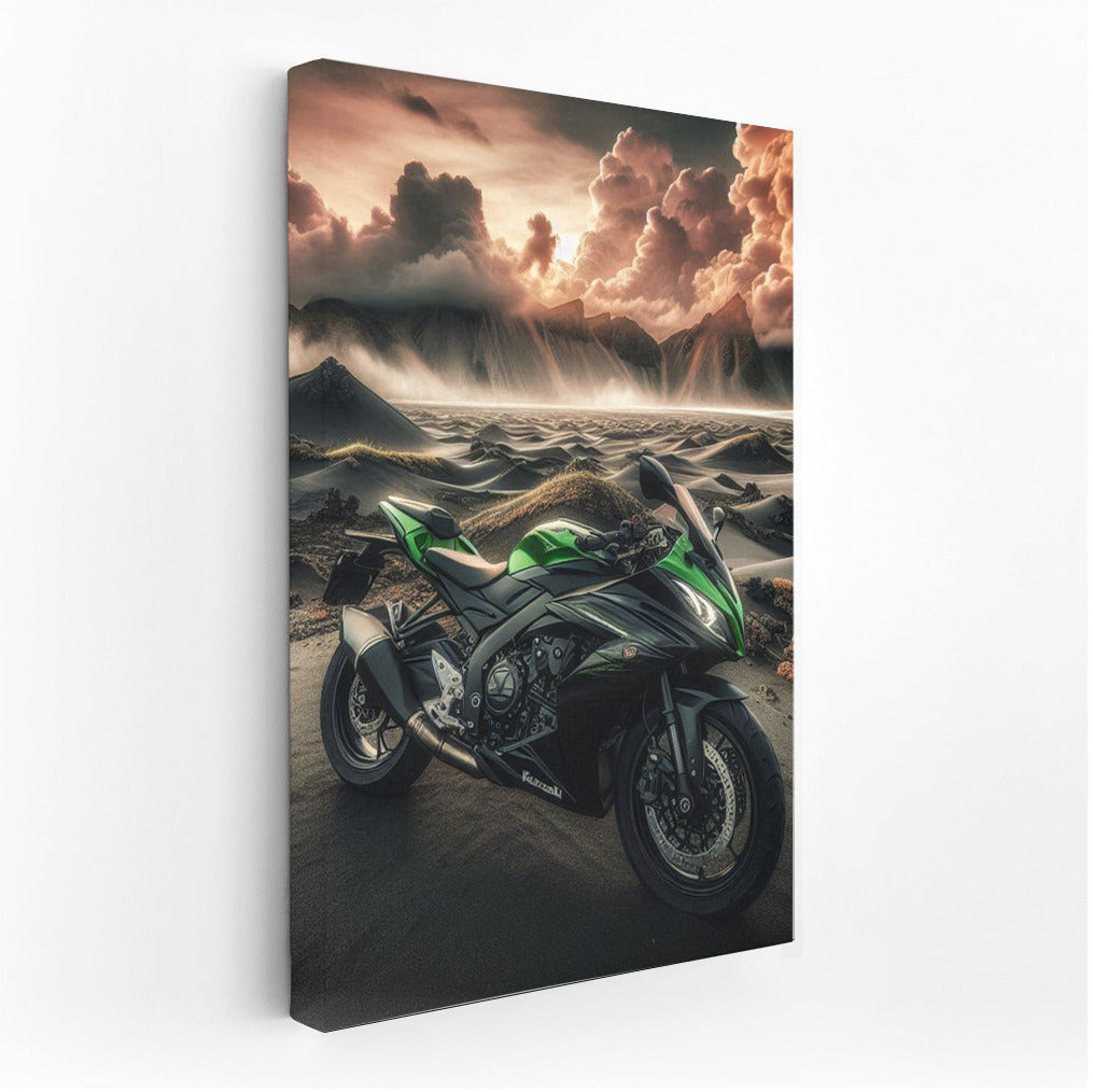 Kawasaki Speed Through Volcanic Landscapes