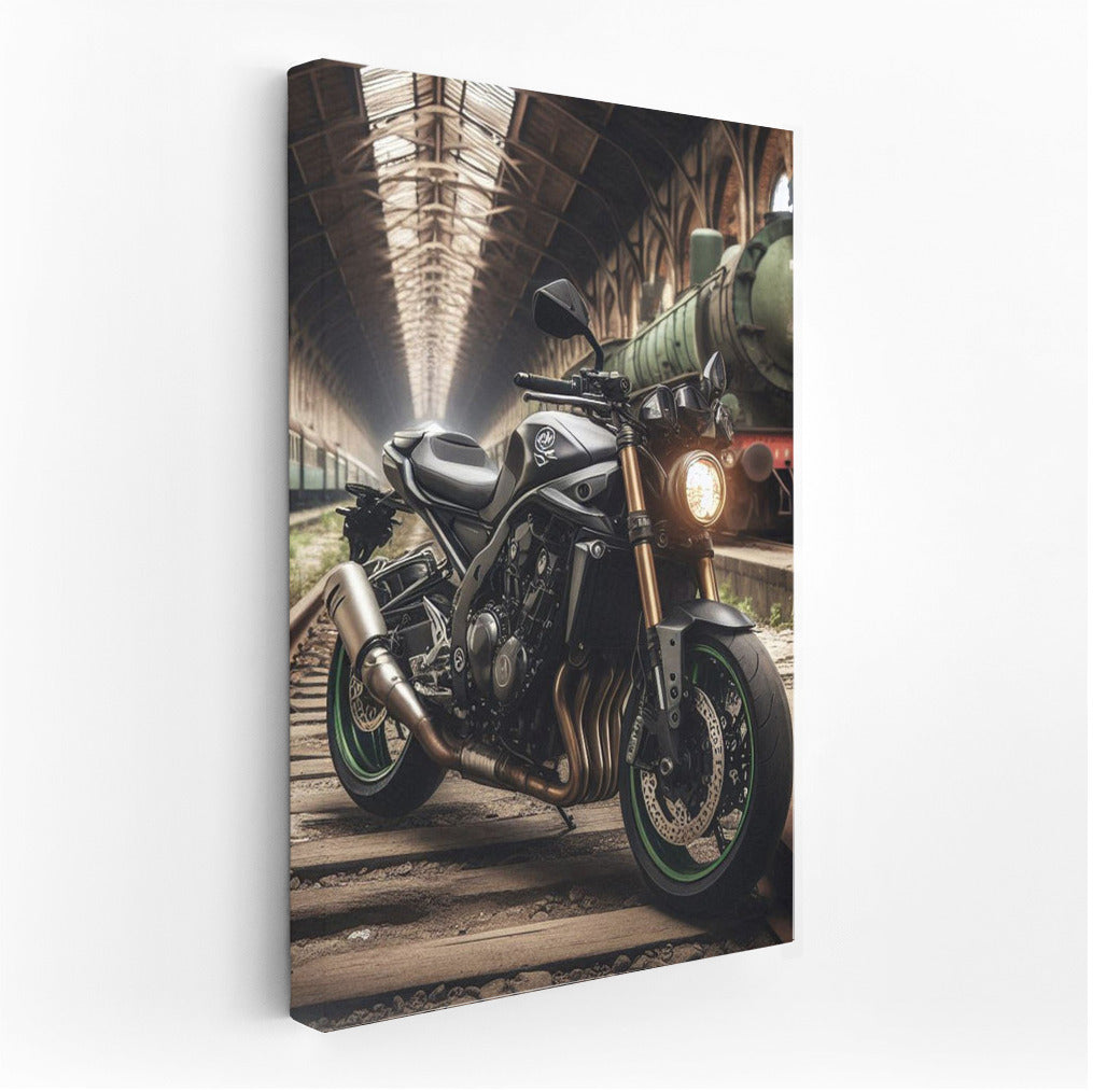 Speed of Time: Kawasaki Motorcycle in an Abandoned Depot