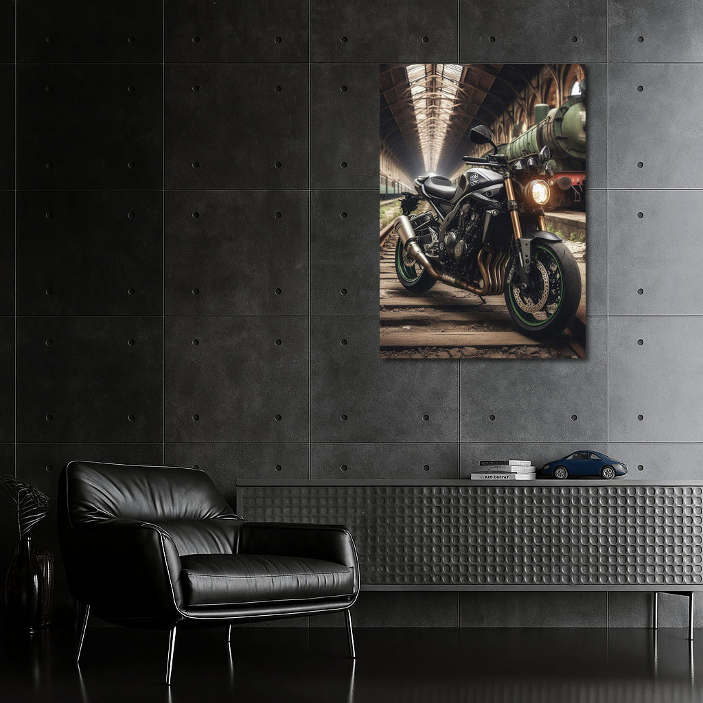 Speed of Time: Kawasaki Motorcycle in an Abandoned Depot