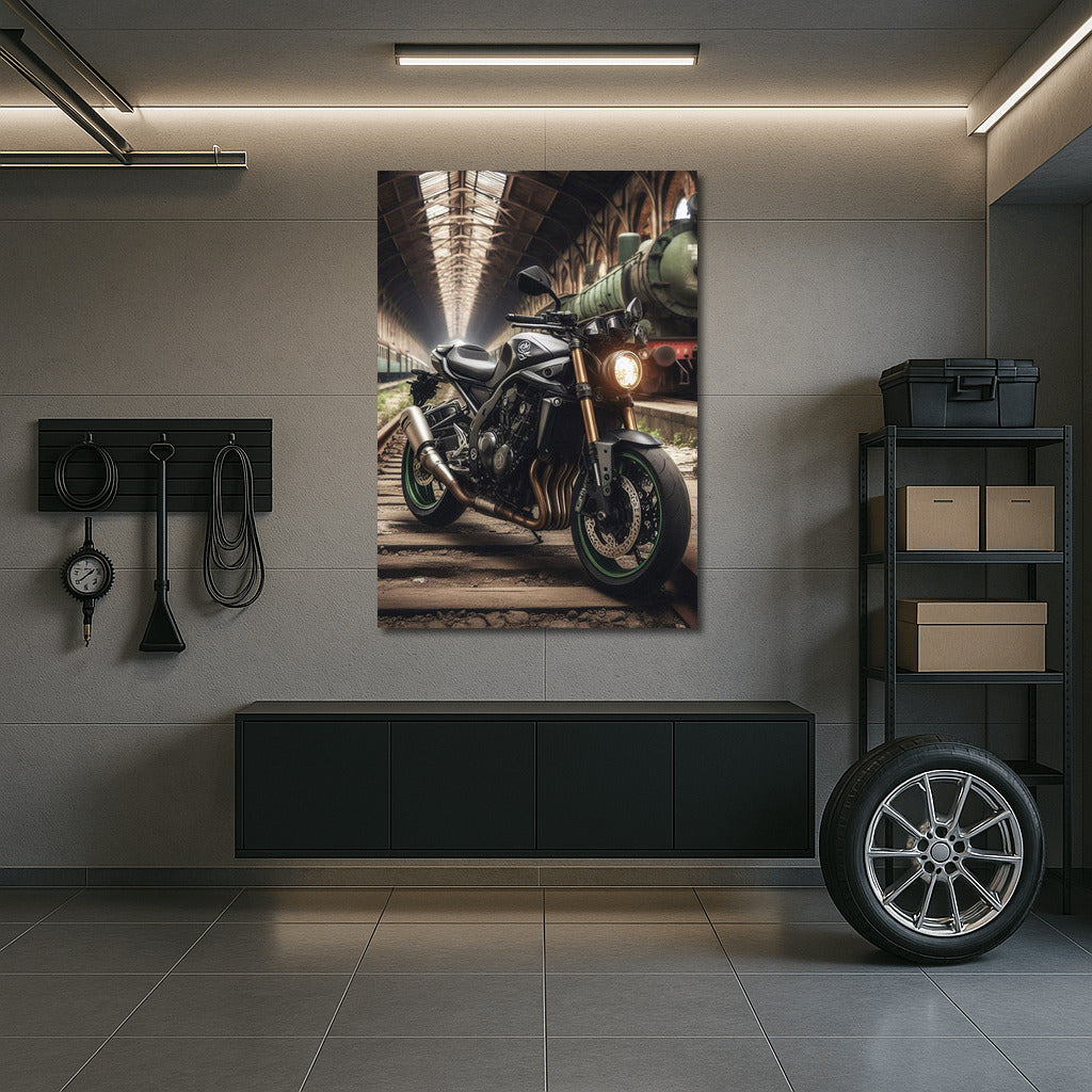 Speed of Time: Kawasaki Motorcycle in an Abandoned Depot