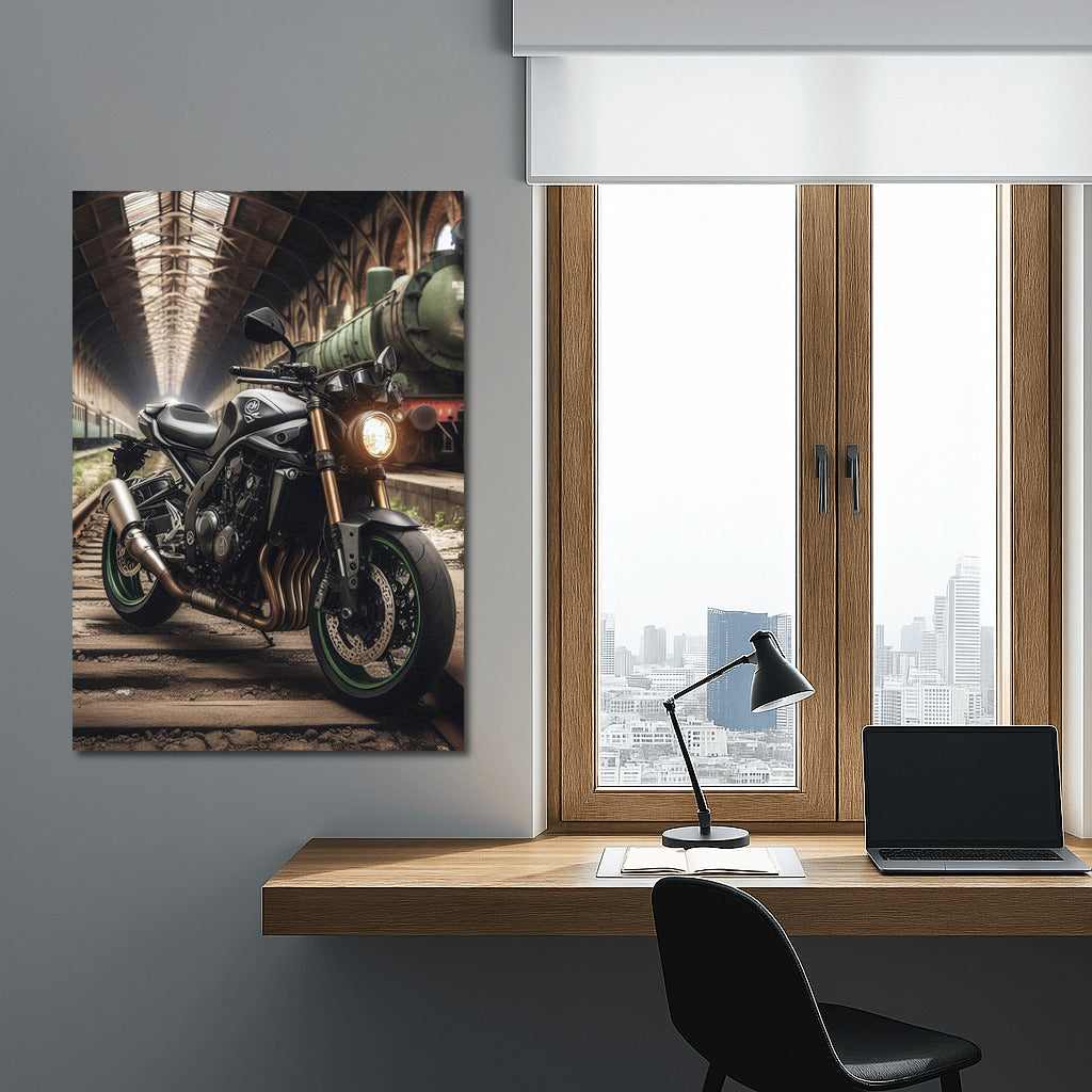 Speed of Time: Kawasaki Motorcycle in an Abandoned Depot