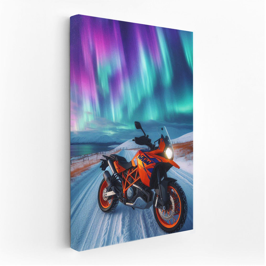 Northern Lights and KTM Motorcycle: Magic at Speed