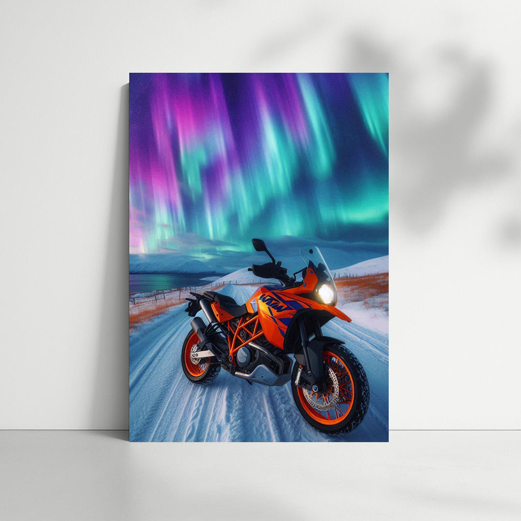 Northern Lights and KTM Motorcycle: Magic at Speed