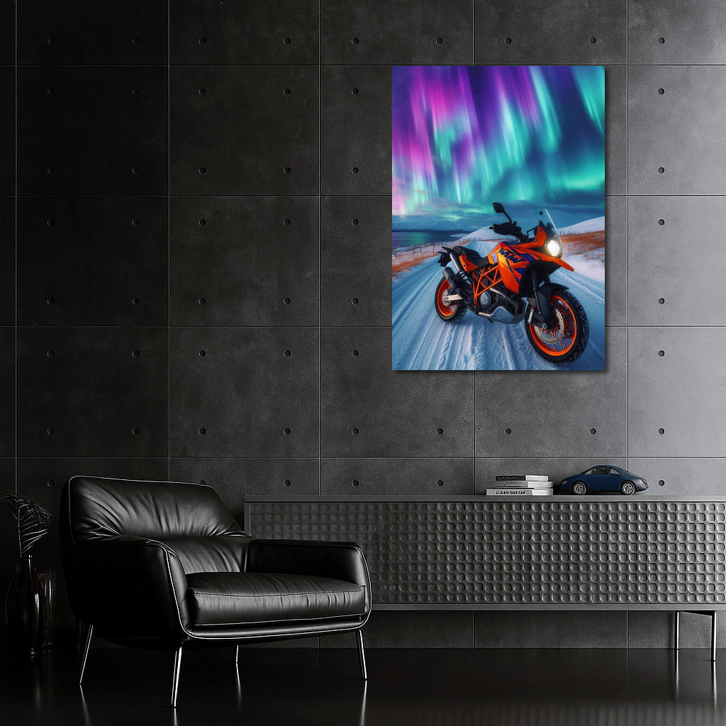 Northern Lights and KTM Motorcycle: Magic at Speed