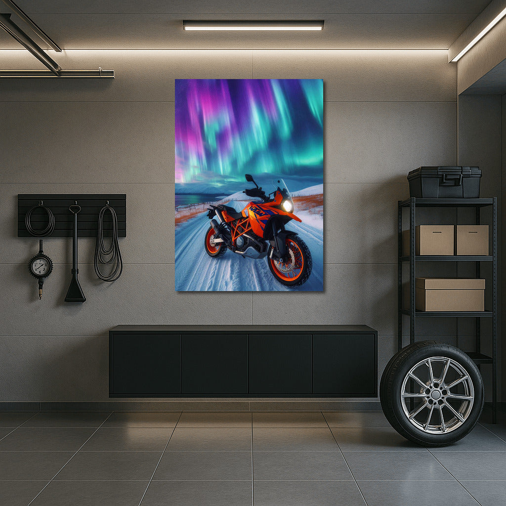 Northern Lights and KTM Motorcycle: Magic at Speed