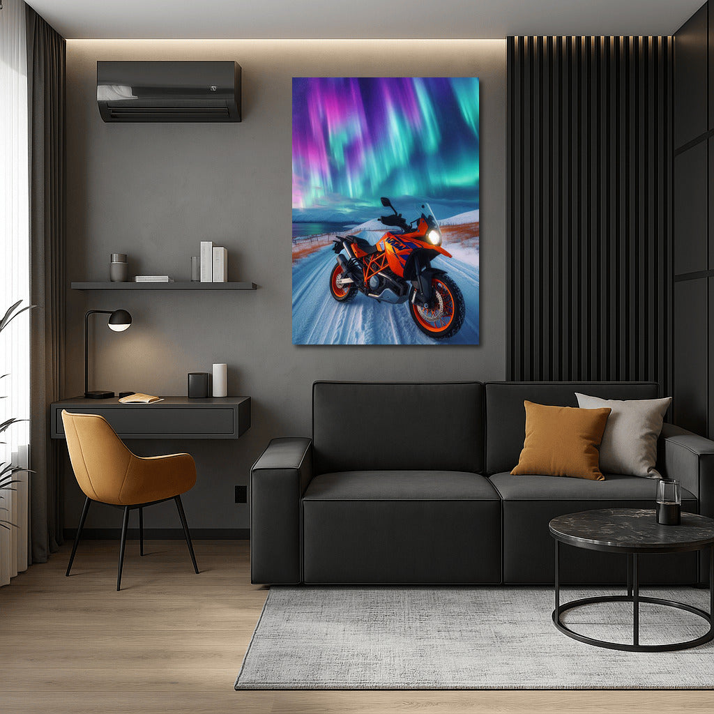 Northern Lights and KTM Motorcycle: Magic at Speed