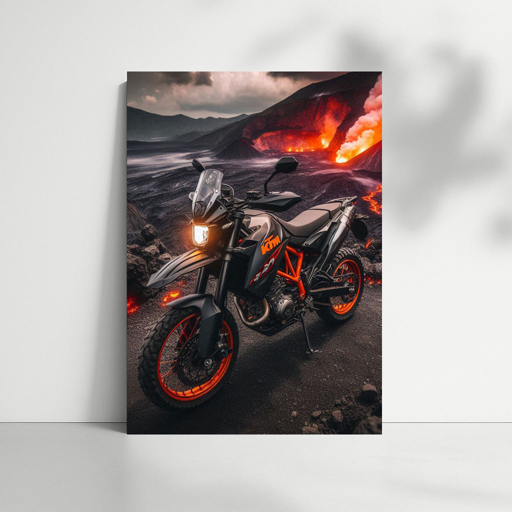 Firestorm: KTM on Volcanic Landscape