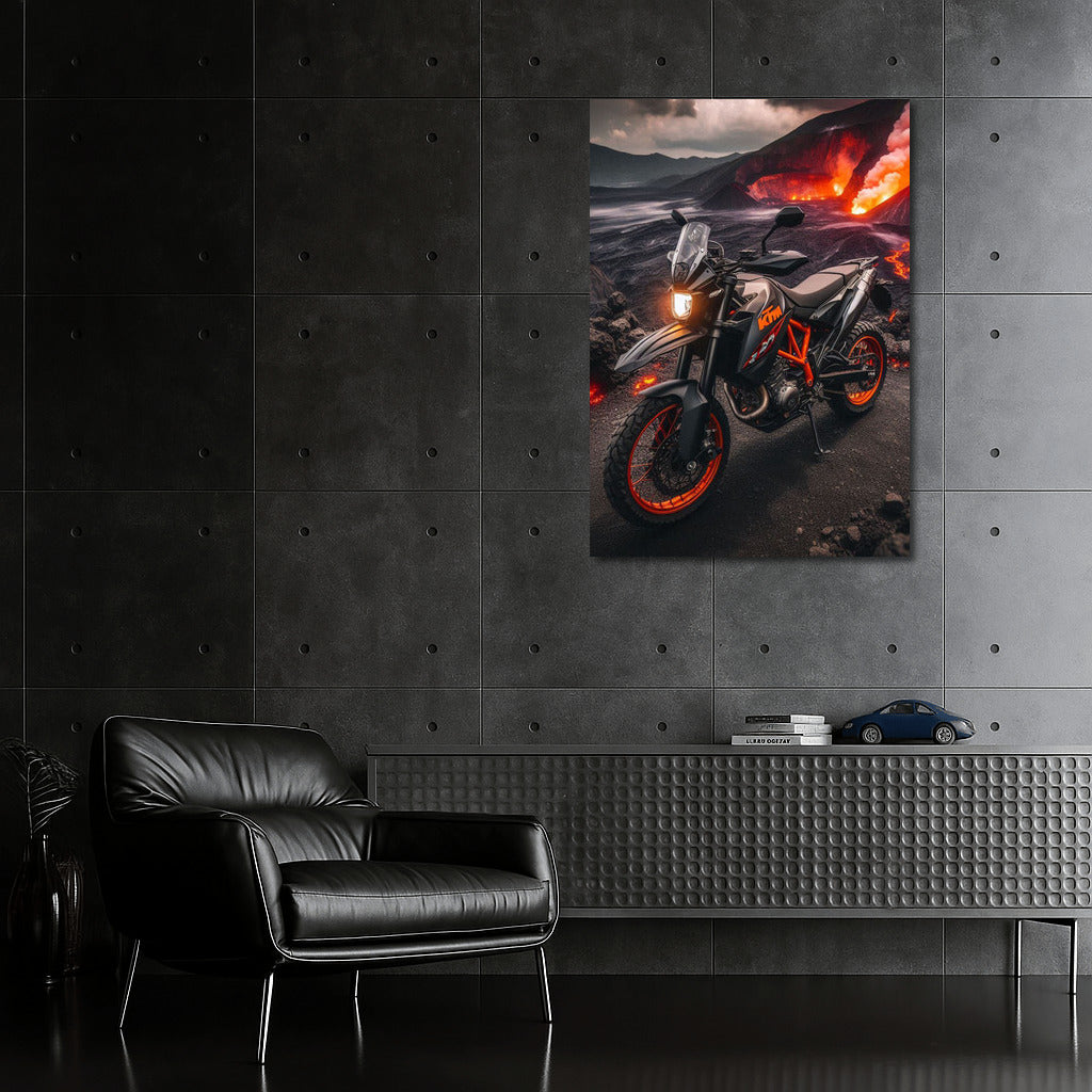 Firestorm: KTM on Volcanic Landscape