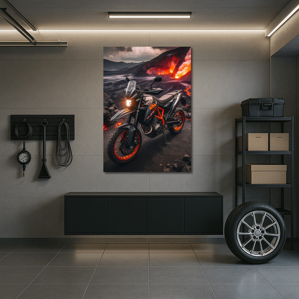 Firestorm: KTM on Volcanic Landscape