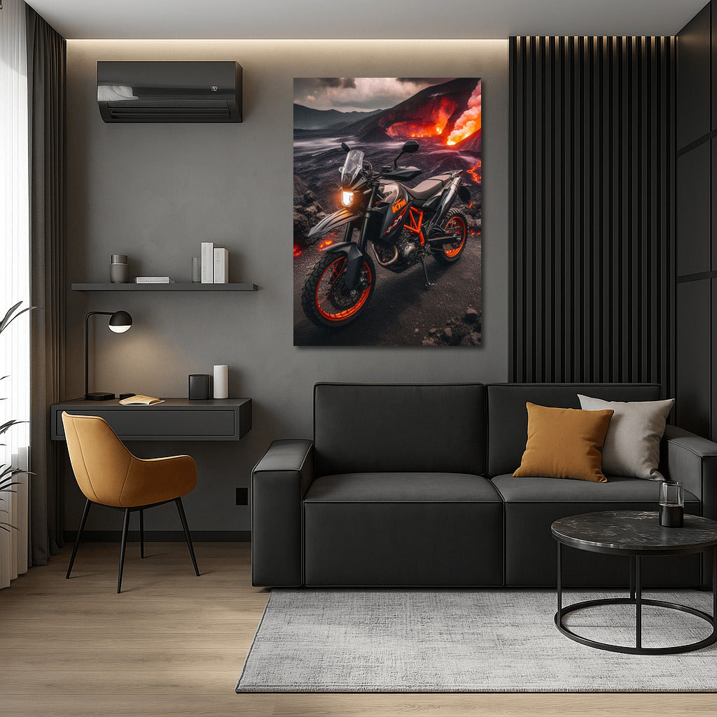 Firestorm: KTM on Volcanic Landscape