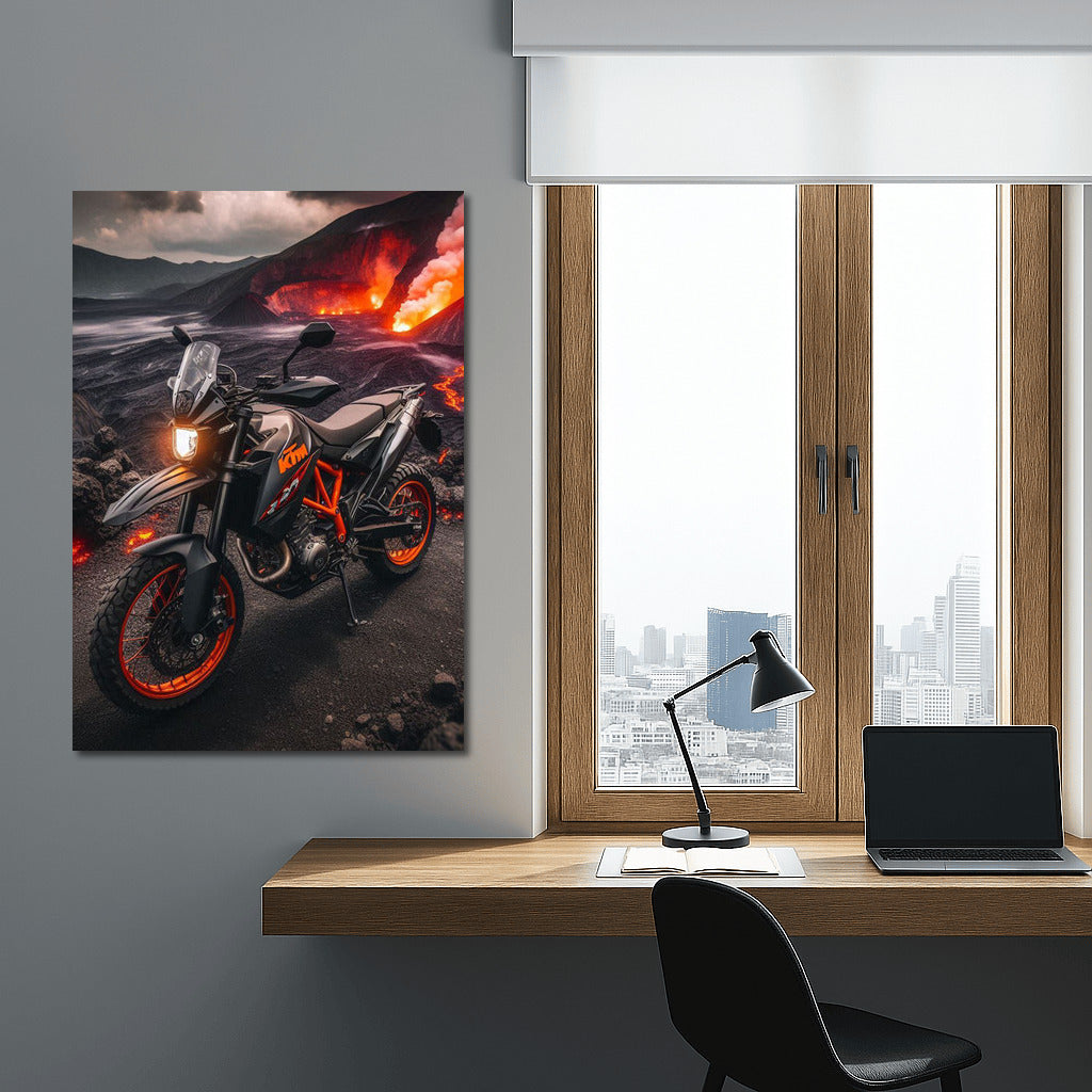 Firestorm: KTM on Volcanic Landscape