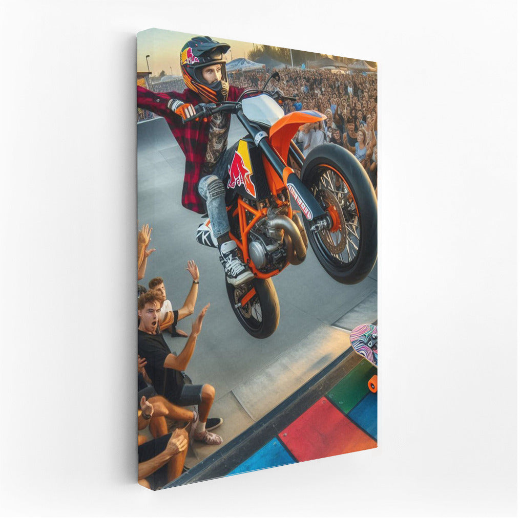 Freedom on Wheels: KTM Motorcycle at Skate Park