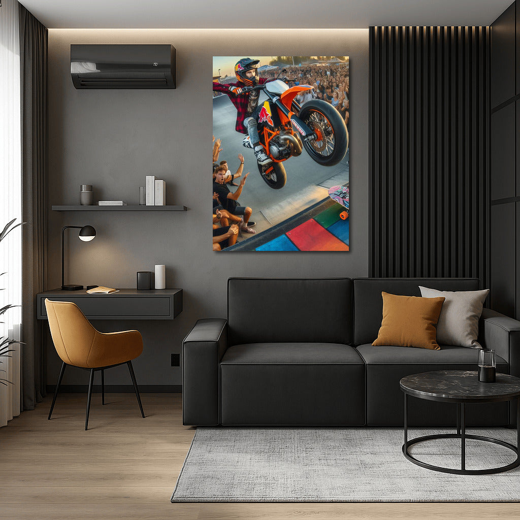 Freedom on Wheels: KTM Motorcycle at Skate Park