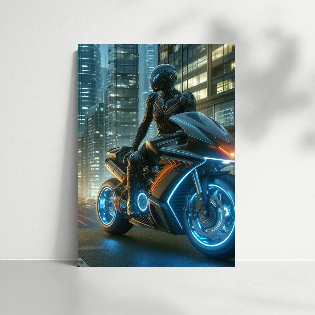 Neon Racer: Moto Guzzi in the Heart of the Metropolis