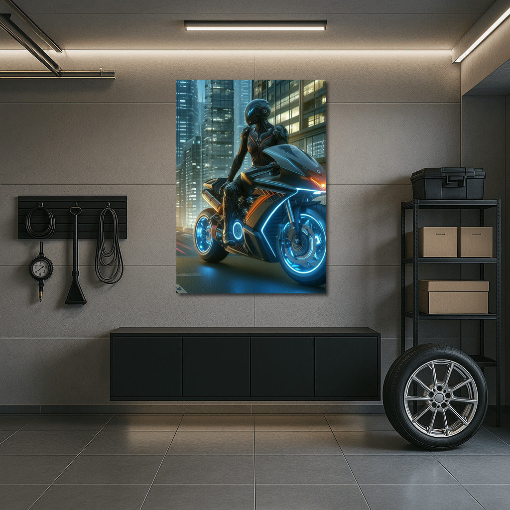 Neon Racer: Moto Guzzi in the Heart of the Metropolis