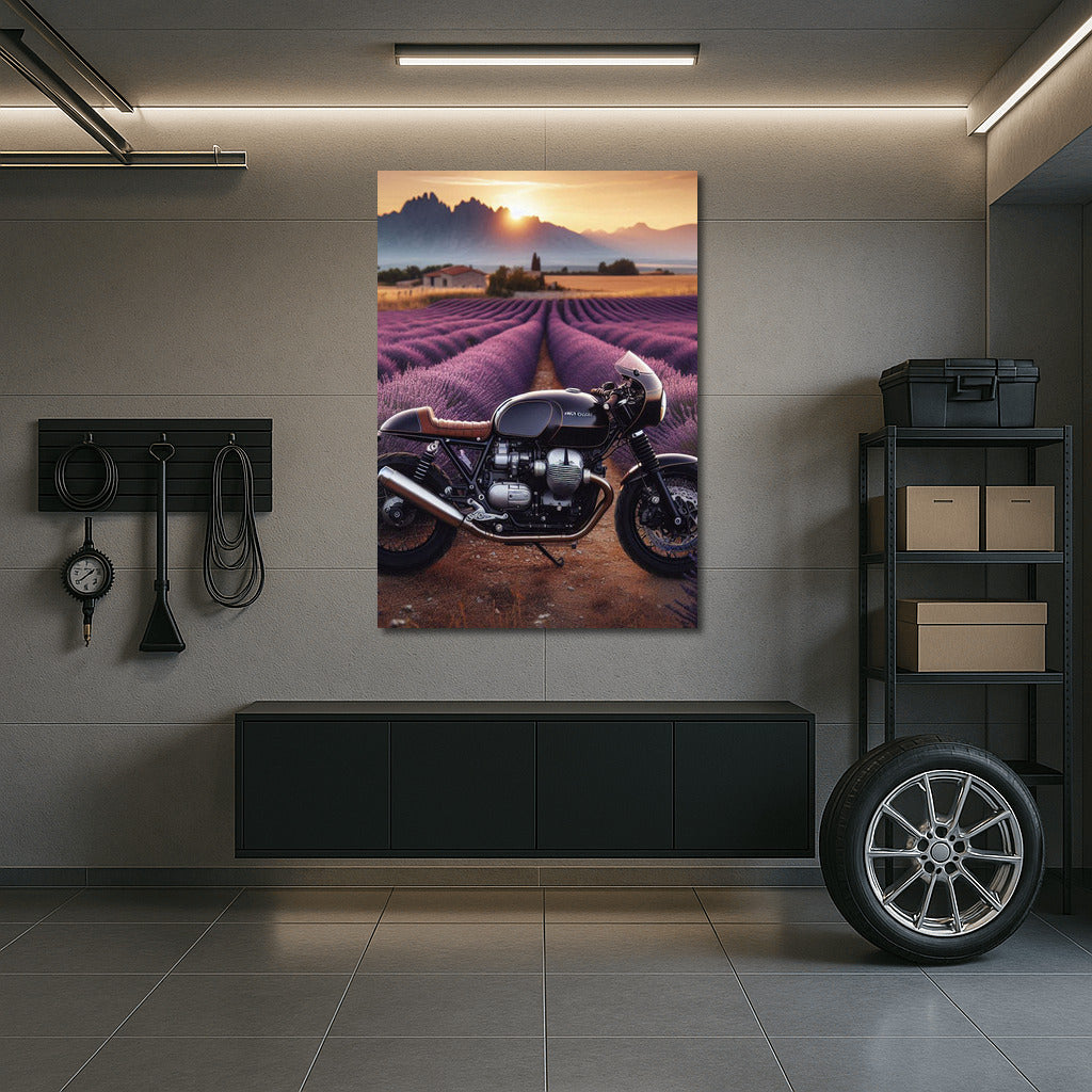 Speed and Lavender: Moto Guzzi in the Flowering Fields