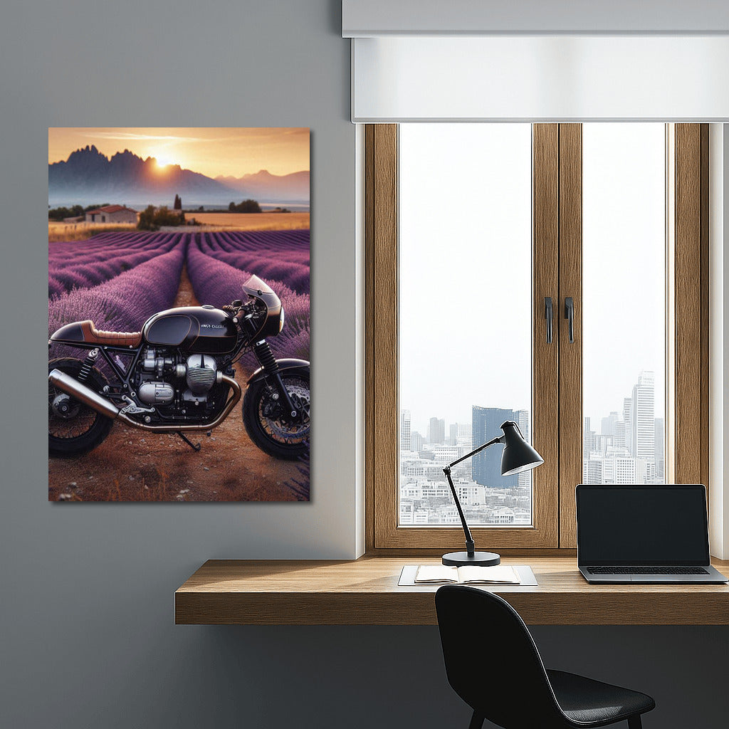 Speed and Lavender: Moto Guzzi in the Flowering Fields